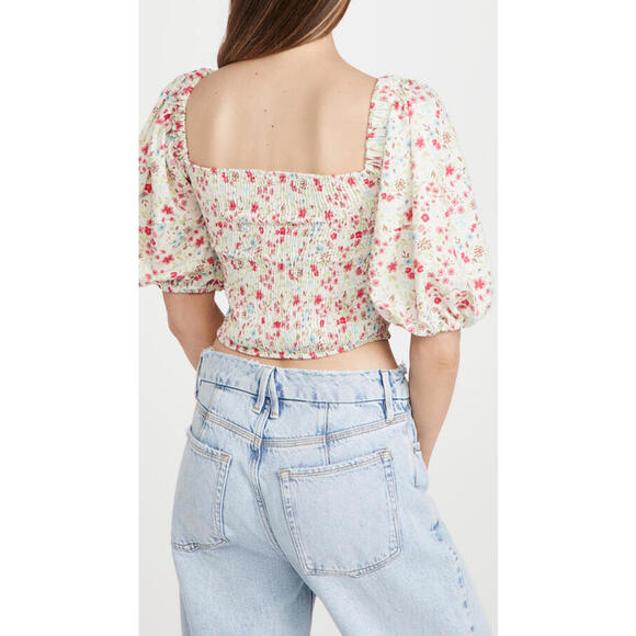 NWT Revolve Sokie Collective Puff Sleeve Mocked Top XS - Picture 3 of 8